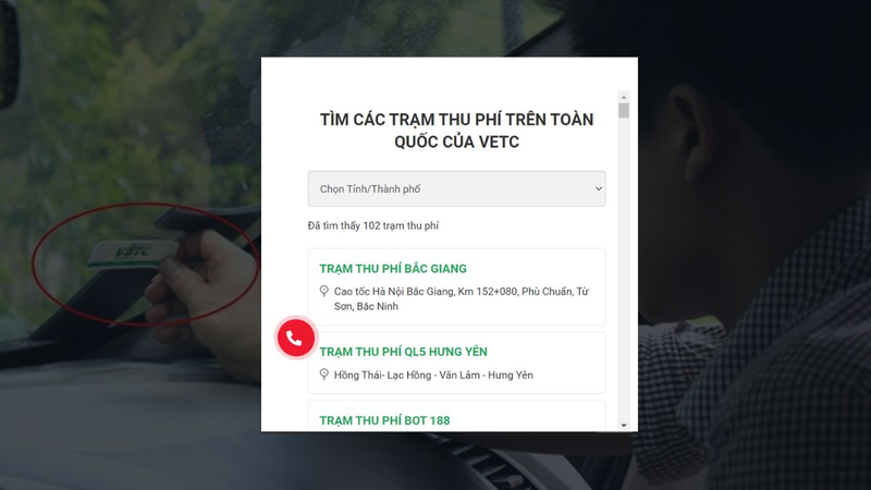 Nạp tiền VETC trực tiếp